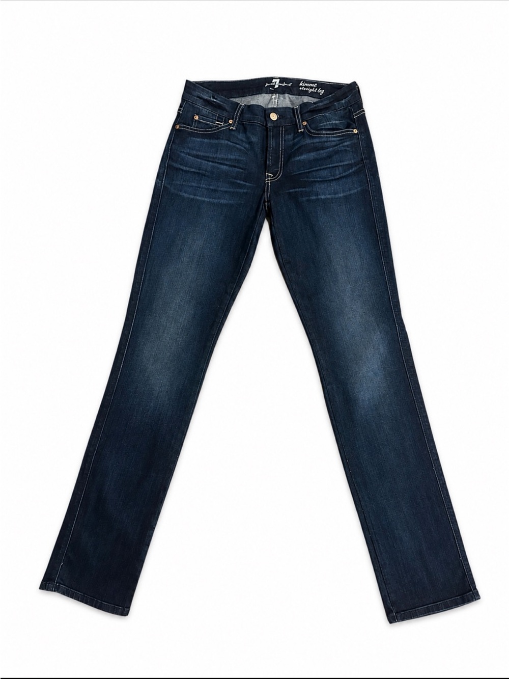 7 For All Mankind Kimmie Straight Leg Jeans Size 29 Dark Wash Mid Rise Classic